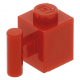LEGO kocka 1x1 oldalán fogóval, piros (2921)